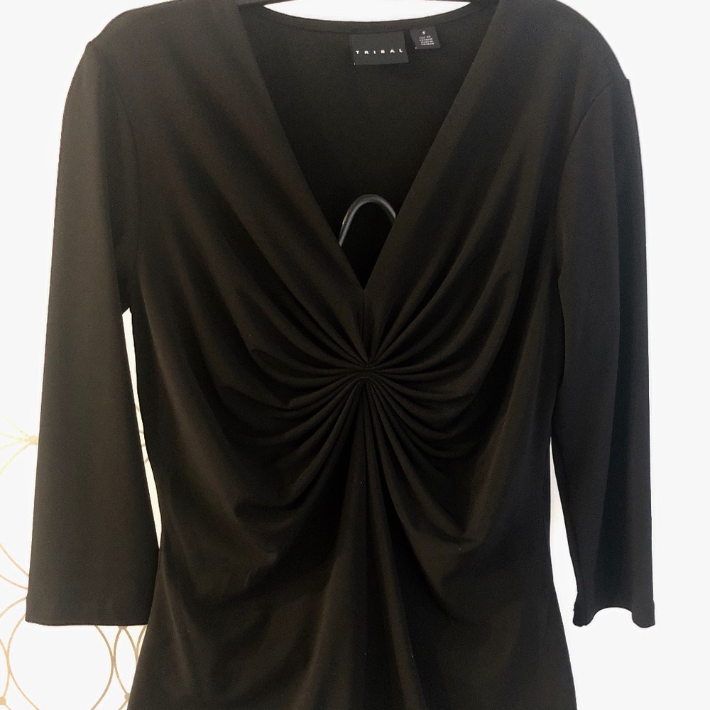 Tribal Black Ruched Shirt
